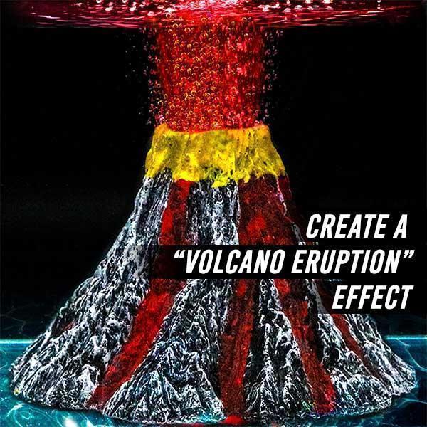 Seven Color aquarium lights round bubble lights with Aquarium Volcanic Air Bubbler