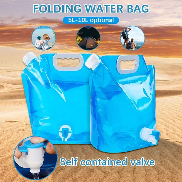 1.3/2.64Gallon Collapsible Water Storage Bags Valves with Switch