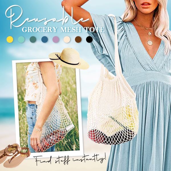 Shopping bag portable environmental protection hollow fruit and vegetable bag portable folding net pocket BEIGE