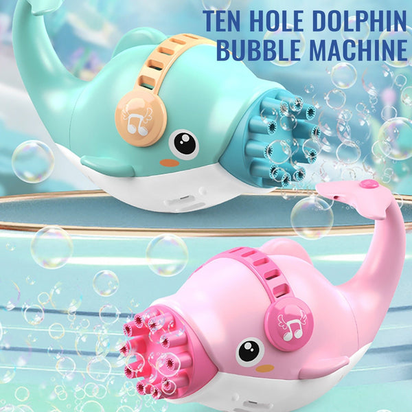 Bubble Machine Gun Ten-hole Dolphin Electric Bubble Machine Huge Amount Automatic Bubble Machine Bubbles Toy for kids