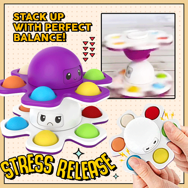 Emotional Octopus Pop Bubble Spinner Decompression Toys Fidget Spinner