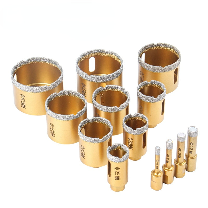 6-65mm 1PC M10 Thread Dry Vacuum Brazed Diamond Drilling Core Bit Ceramic Tile Hole Saw Granite Marble Drill Bits