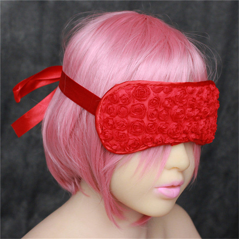 Sexy Eye Mask With Ribbon Rose Flower Adult Sex Toys For Couples