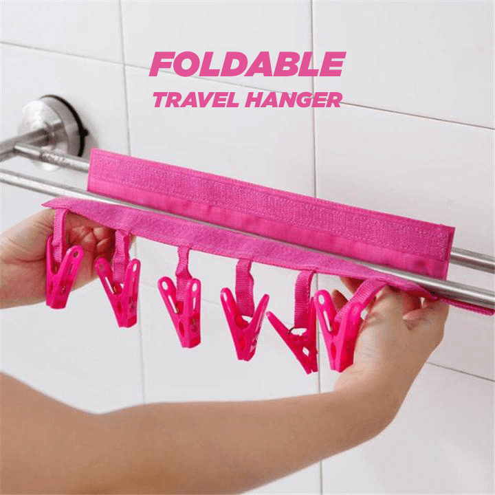 Creative foldable hanger clothes peg bathroom storage towel rack Foldable Travel Hanger