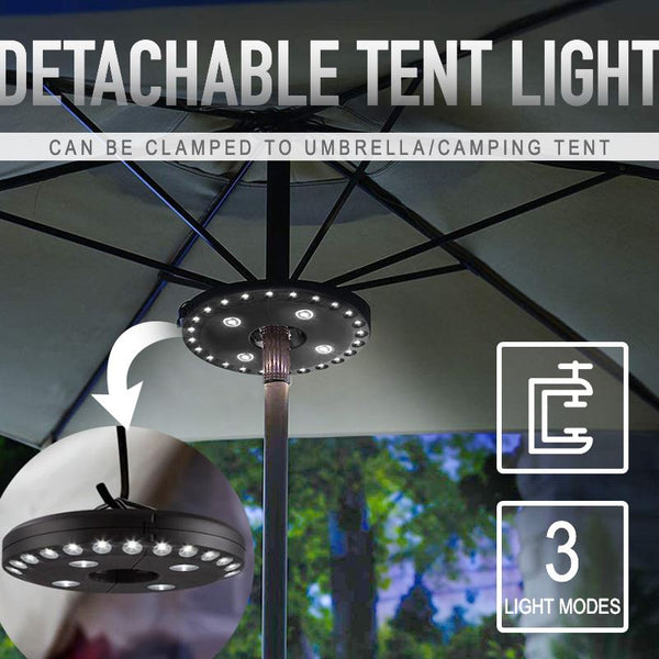 Multifunctional 24+4 LED Outdoor Sun Umbrella Beach Umbrella Tent Light Camping Light Removable Disc