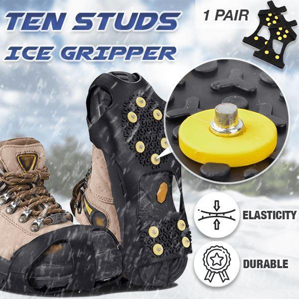 1 Pair 10 Studs Ice Gripper Spike Anti-Skid