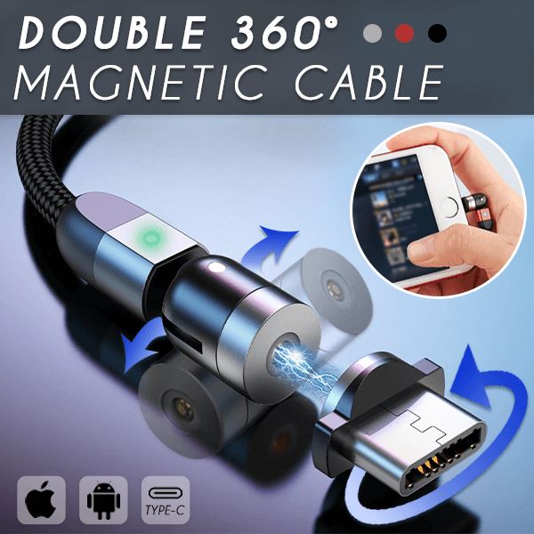 2Meters 360° Magnetic Swivel elbow Cable 3A Fast Charge Cable