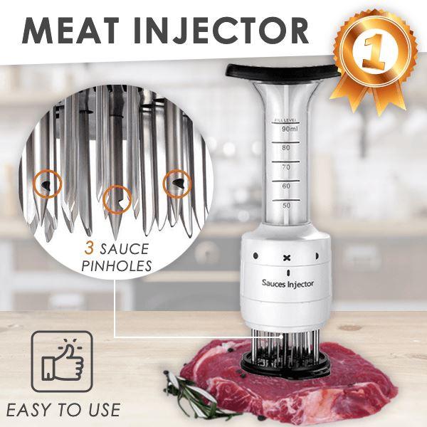 2-in-1 Professional Meat Tenderizer Marinade Injector BBQ Meat Steak Beef Sauce Tenderizer with Stainless Steel Needle
