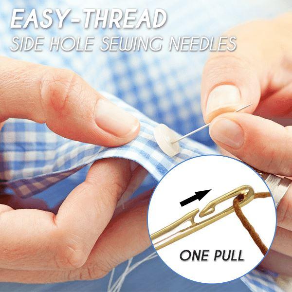12 Pcs Blind Needle Side Hung Easy To Thread  Sewing Needles Speed Pierce Double Hole Needle DIY Sewing Accessories