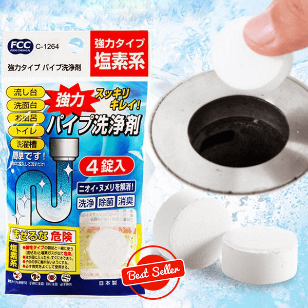 4pcs Magic Drain Cleaning Tablets Pipe Dredging Agent For Kitchen Sewer Closestool Clogging Cleaning Tools