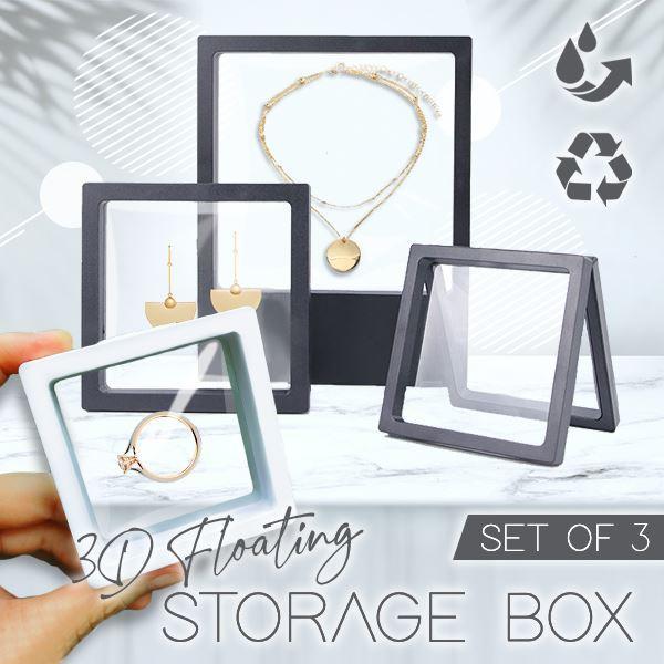 3Pcs 3D Floating Jewelry Display Frame Holder Box Case Stand Necklace Bracelet Display Box Holder Home Decorations
