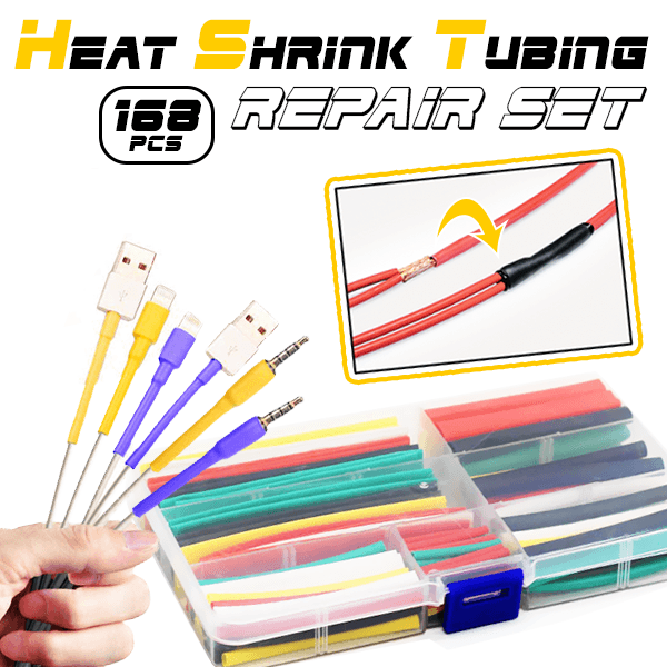 164pcs Heat Shrink Tube Wire Cable Polyolefin Shrinking Assorted Insulated Sleeving Tubing Set Tool Repair Phone Wire Colorful