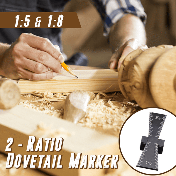 Dovetail Marker Aluminum Alloy Dovetail Marking Template 1:5 & 1:8 Wood Joint Gauge With Scale Dovetail Guide Tools