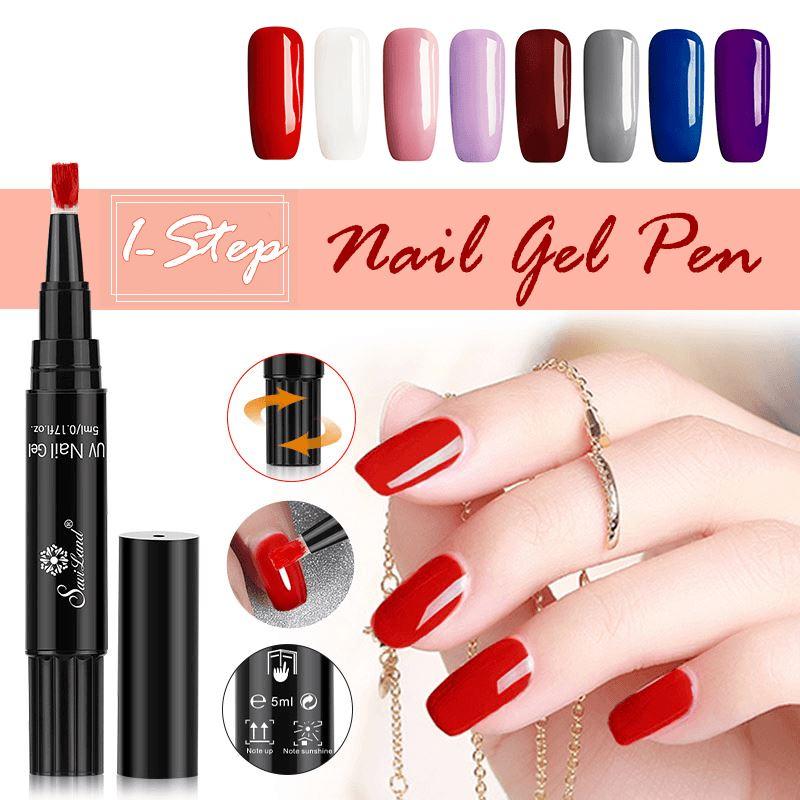 Newest 3 In 1 Gel Nail Varnish Pen Glitter One Step Nail Art Gel Polish Hybrid Easy To Use UV Gel Lacquer