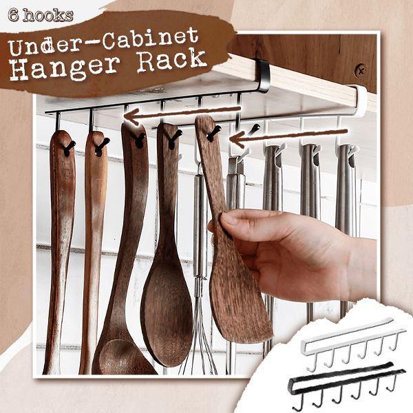 Iron 6 Hooks Storage Shelf Wardrobe Cabinet Metal Under Shelves Mug Cup Hanger Bathroom Kitchen Organizer Hanging Rack Holder