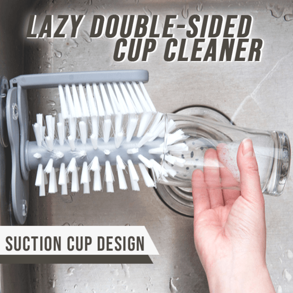 Lazy Double-Sided Cup Cleaner Creative Cup Bottle Cleaning Brush Cleaning Rotary Suction Cup Tool