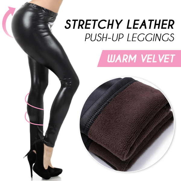 Super Warm Skinny Effect Wool Lined Leather Tights
