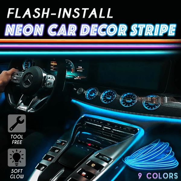10M/5M EL Led Flexible Car Rope Strip Light  Decor DC 12V Flash-Install Neon Glow Car Decor Stripe