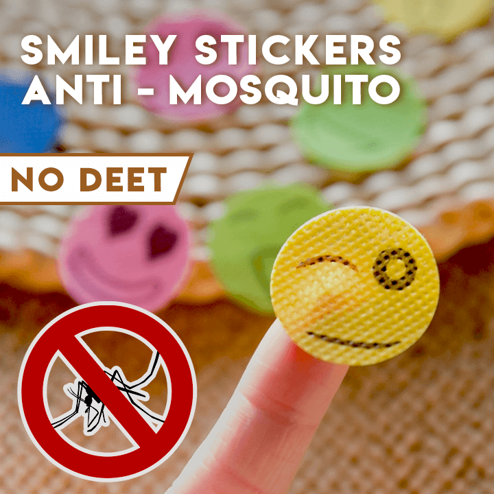 60 Sheets Outdoor Picnic Park Smiley Mosquito Killer Stickers