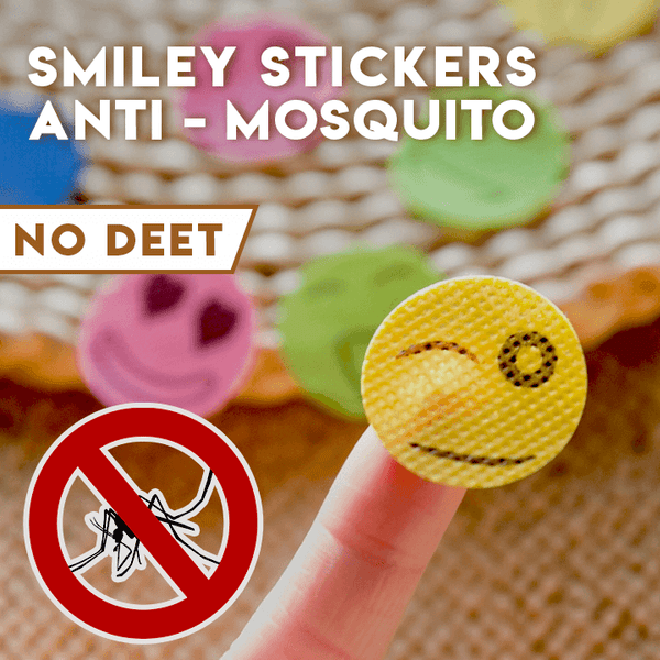 60 Sheets Outdoor Picnic Park Smiley Mosquito Killer Stickers