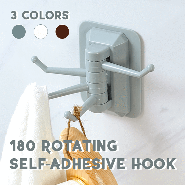 180° rotating self-adhesive hook kitchen bathroom rotating hook free punching wall no trace sticky hook