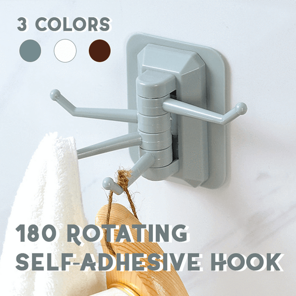 180° rotating self-adhesive hook kitchen bathroom rotating hook free punching wall no trace sticky hook
