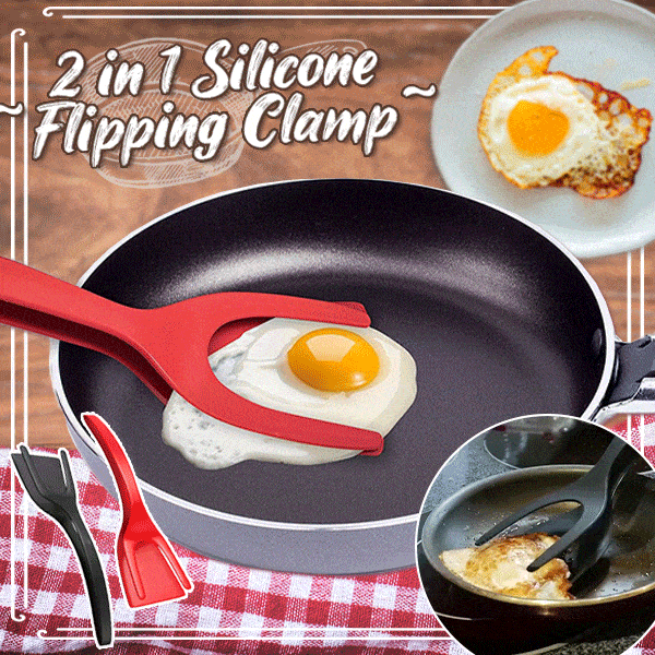 2 In 1 Grip Flip Tongs Egg Tongs French Toast Pancake Egg Clamp Omelet  Accessories