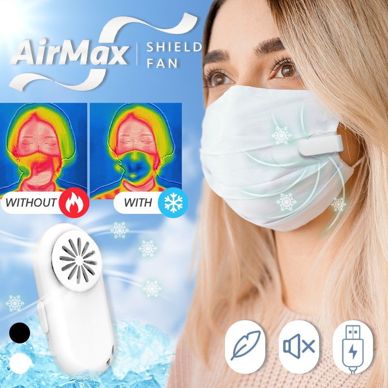 AirMax Face Shield Air Fan Say goodbye to the suffocating uncomfortable feeling of wearing a mask