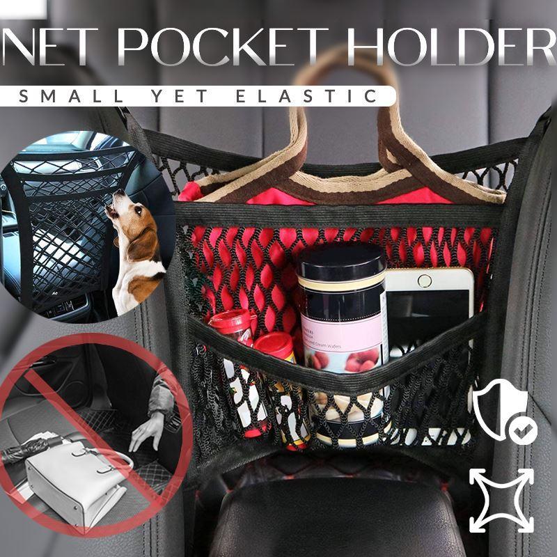 Car Interior Trunk Seat Back Elastic Mesh Net Car Styling Storage Bag Pocket Cage velcro Grid Pocket Holder Car Accessories Trunk