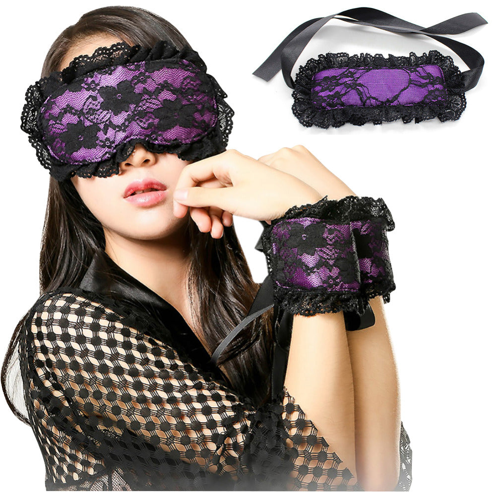 Lace Eye Mask  & Handcuffs For Sex Bondage Kit Sex Toys For Couples