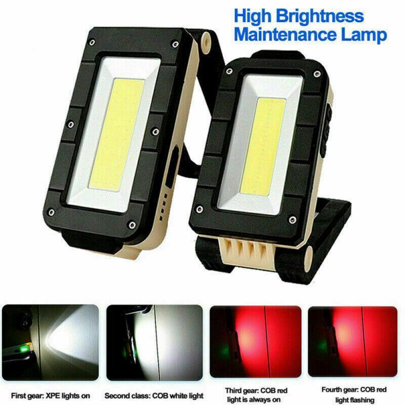 COB Work Light USB Rechargeable LED Flashlight Adjustable Portable Bottom Magnet Design Camping Light Tent Lamp for Car Repair Inspection