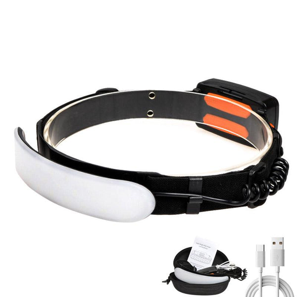 Powerful COB Headlight Large Floodlight  LED Headlight USB Rechargeable Headlamp Head Torch IPX6 Waterproof Headlight for Camping Hiking