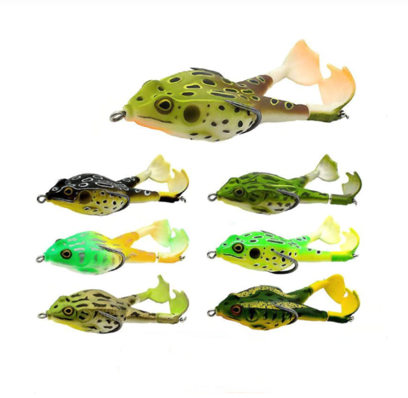 5PCS Double Propeller Frog Soft Bait Fish Catcher random style