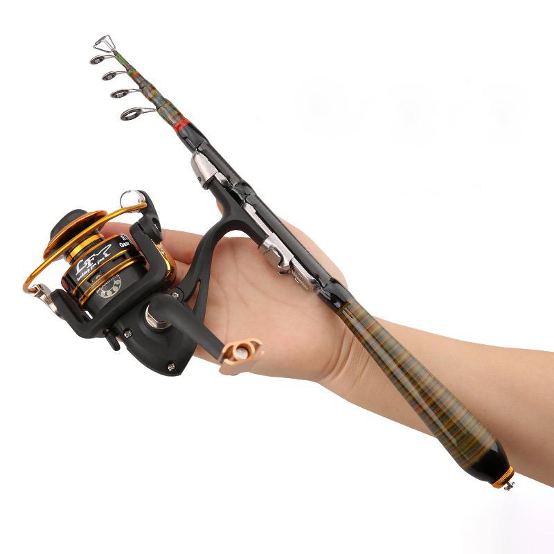 Carbon Fishing Rod Telescopic Fishing Rod Super Light Hard Fishing Rod and Fishing Reel Combo Telescopic Fishing Pole Reel Kit