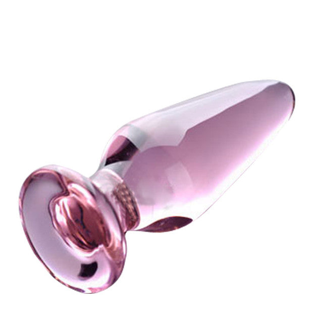 10*3.8 CM Super Big Size Pink Glass Anal Plug Adult Sex Products
