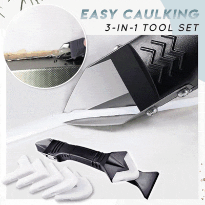 5 in 1 Metal Head Shovel Glue Tool Kit: Silicone Spatula, Caulk Remover, Grout Removal, Sealant Finishing & Corner Scrap