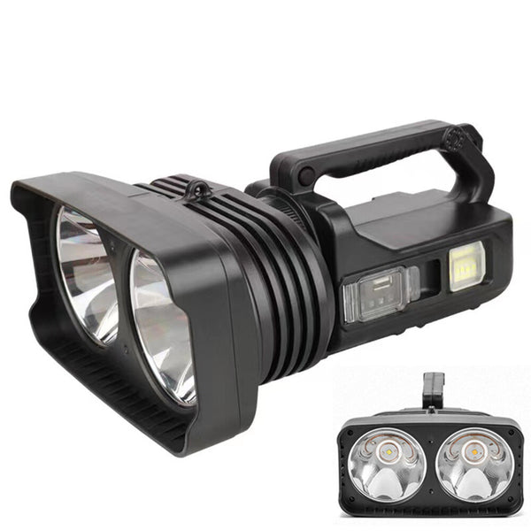 200000LM Handheld Flashlight Dual Light Source Highlight 1000M Long Range Searchlight 7200mAh 18650 Type-c Rechargeable Led Torch