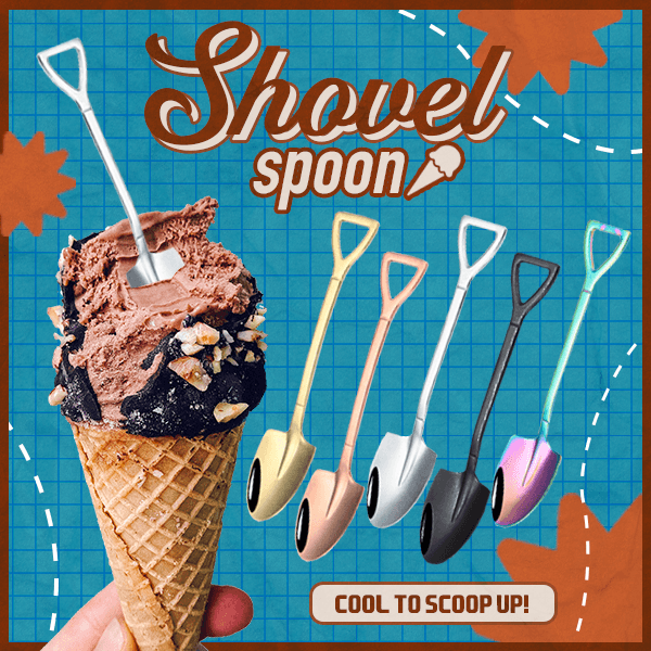 2PCS Elegant stainless steel spade spoon creative dessert ice cream watermelon professional spoon Elegant stainless steel spade spoon creative dessert ice cream watermelon professional spoon