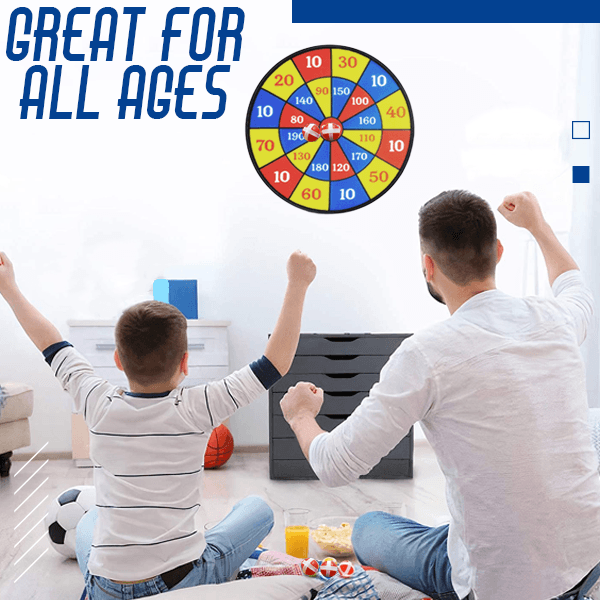 Children's adult sticky ball target throwing toy sticky ball dart board set home party bar indoor dart board with 12 balls and 6 darts