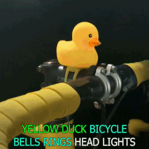 Bicycle Horn Light Small Yellow Duck with Helmet