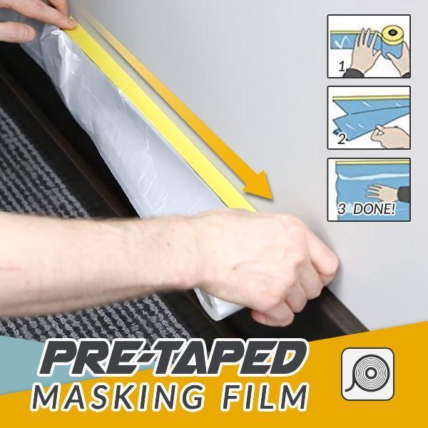 2 in 1 Pre-Folded Auto Masking Film Integrated Adhesive Tape Painting Protect Cover