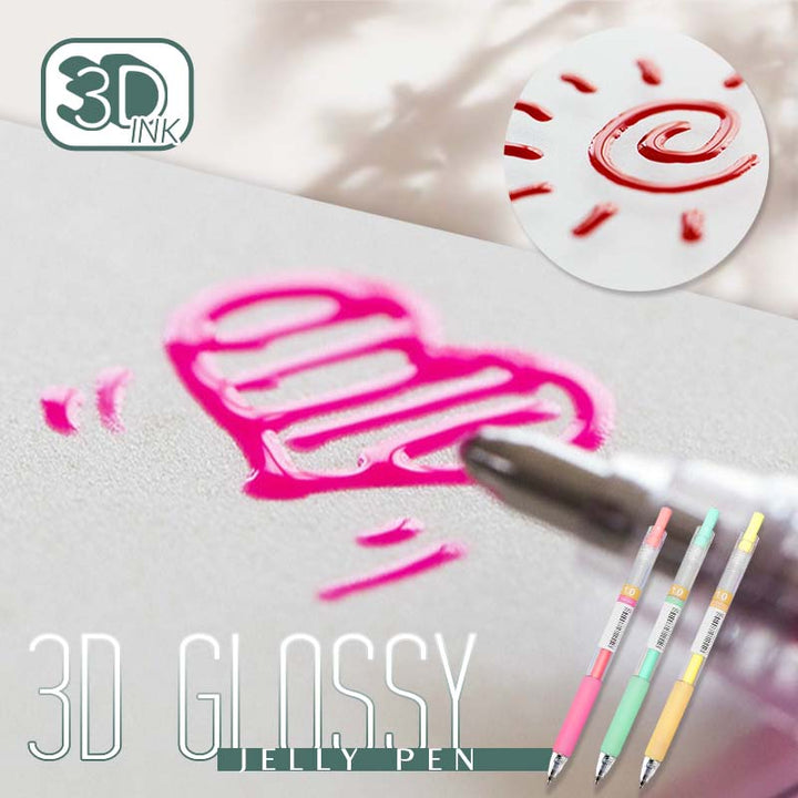 12pcs 3D Glossy Jelly Pen Fade-Resistant Ink DIY Writing  Painting Graffiti Decorating Homewares Card Phone Case