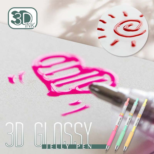 12pcs 3D Glossy Jelly Pen Fade-Resistant Ink DIY Writing  Painting Graffiti Decorating Homewares Card Phone Case
