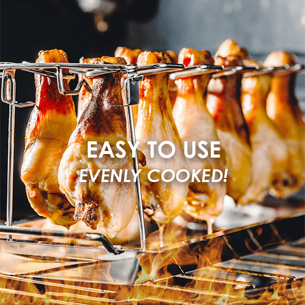 BBQ stainless steel roast chicken rack WITH TRAY – dinoinbox