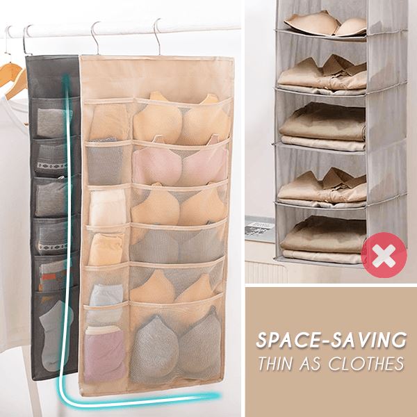 Home Double Sided Underwear Storage Bag Wall Hanging Wardrobe Hanging Bra Socks Underwear Storage Bag