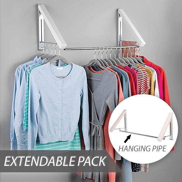 Clothes Rack Hanger Storage Easy Wall Mount Organizer Laundry Room Closet Foldable Door Hook Household Invisible Cloth hanger