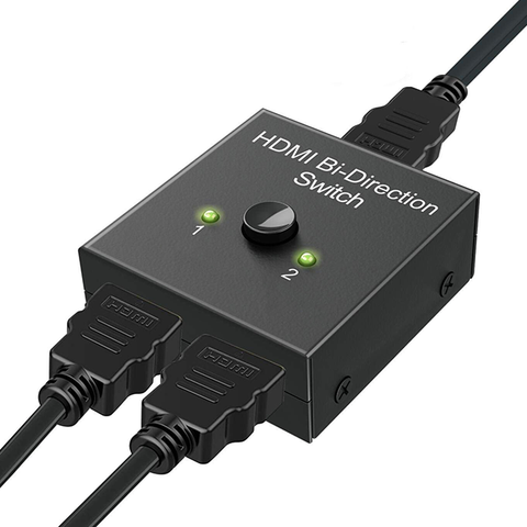 4K HDMI Switch 2 Ports Bi-directional 1x2 / 2x1 HDMI Switcher Splitter Ultra HD 1080P 3D HDR HDCP for PS4 Xbox HDTV