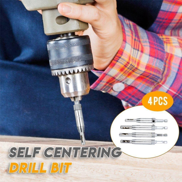 4 pcs HSS Self Centering Hinge Drill Bits Set Door Cabinet 5/64inch 7/64inch 9/64inch 11/64inch Center Drill Bit