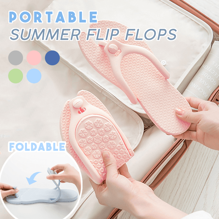 Portable Summer Flip-Flops Folding Beach Swimming Business Trip Slippers