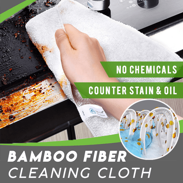 2Pcs Bamboo Fiber Cleaning Cloth